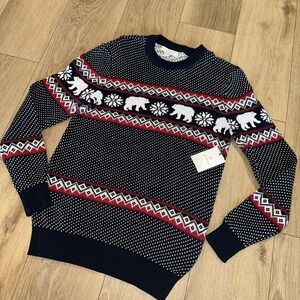 Aspen Men's Ski Sweater Polar Bear Holiday Size‎ Small NEW